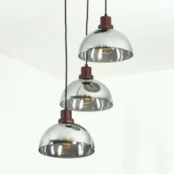 Suspension Aannestad Bois foncé, Noir, 3 lumières