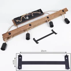 Suspension Aarhus Bois foncé, Noir, 4 lumières