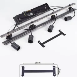 Suspension Aarhus Bois foncé, Noir, 4 lumières