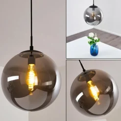 Suspension Agropoli Fumée, Noir, 1 lumière