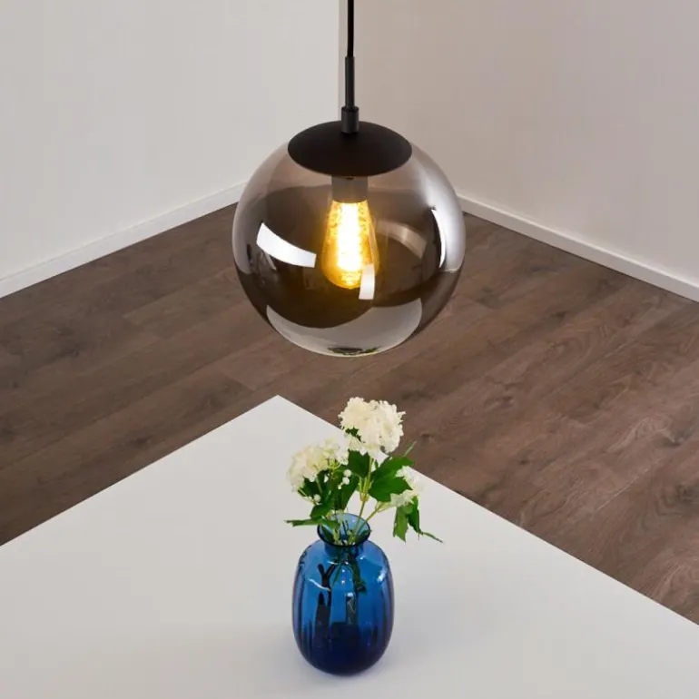 Suspension Agropoli Fumée, Noir, 1 lumière