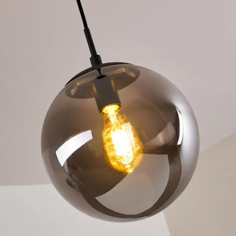 Suspension Agropoli Fumée, Noir, 1 lumière