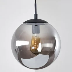 Suspension Agropoli Fumée, Noir, 1 lumière