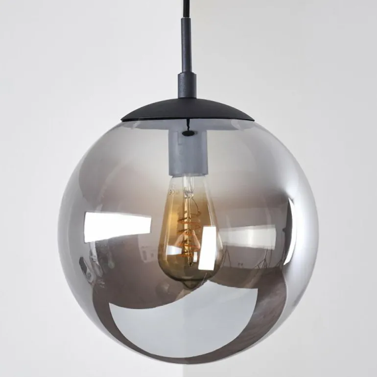 Suspension Agropoli Fumée, Noir, 1 lumière
