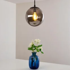 Suspension Agropoli Fumée, Noir, 1 lumière