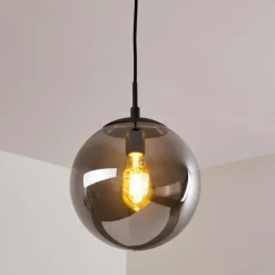 Suspension Agropoli Fumée, Noir, 1 lumière