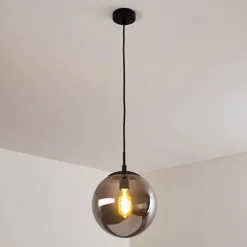 Suspension Agropoli Fumée, Noir, 1 lumière