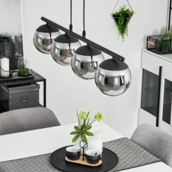 Suspension Agropoli Noir, 4 lumières