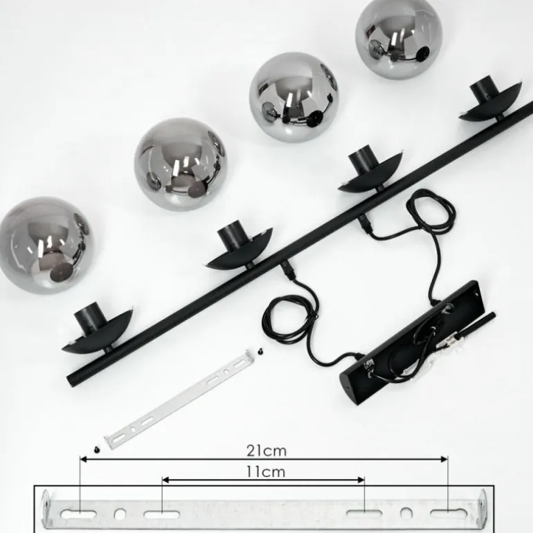 Suspension Agropoli Noir, 4 lumières