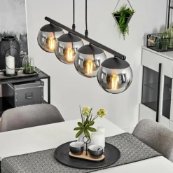 Suspension Agropoli Noir, 4 lumières