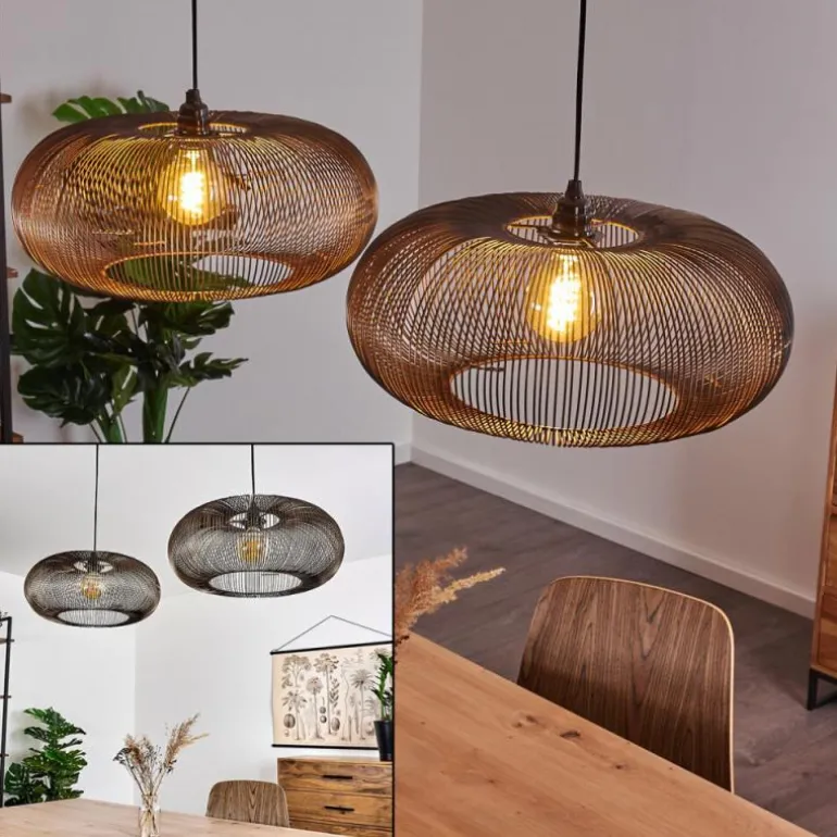 Suspension Agueda Noir, 2 lumières