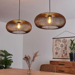 Suspension Agueda Noir, 2 lumières