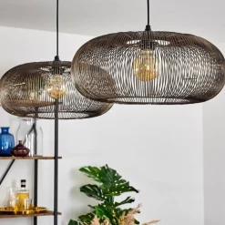 Suspension Agueda Noir, 2 lumières