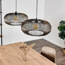 Suspension Agueda Noir, 2 lumières