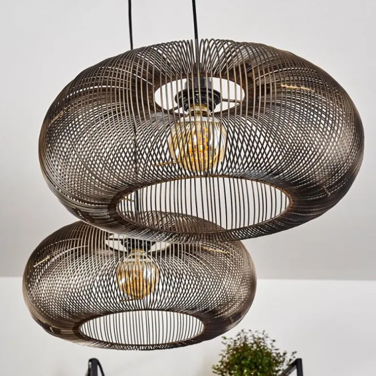 Suspension Agueda Noir, 2 lumières