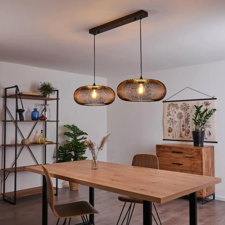 Suspension Agueda Noir, 2 lumières