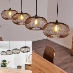 Suspension Agueda Noir, 4 lumières