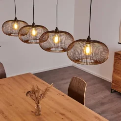 Suspension Agueda Noir, 4 lumières