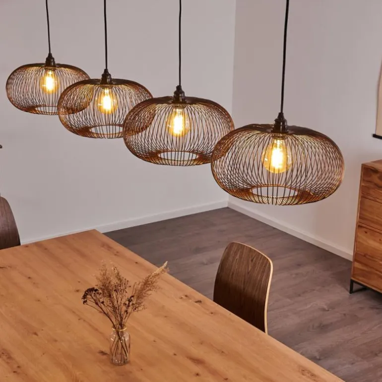 Suspension Agueda Noir, 4 lumières