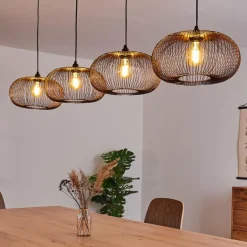 Suspension Agueda Noir, 4 lumières