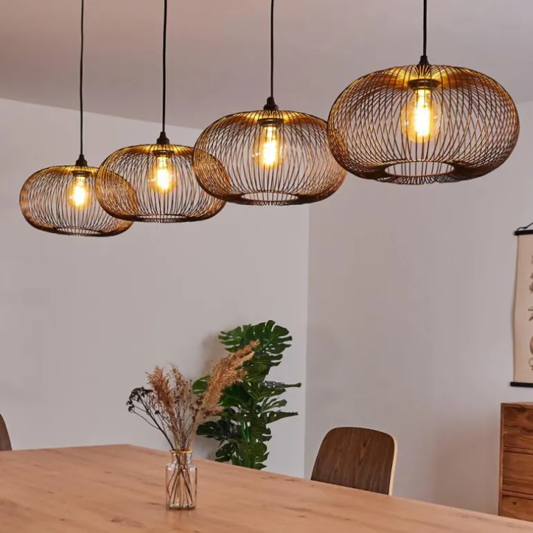 Suspension Agueda Noir, 4 lumières