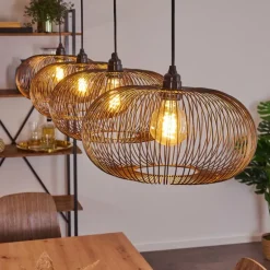 Suspension Agueda Noir, 4 lumières