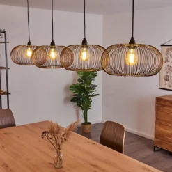 Suspension Agueda Noir, 4 lumières