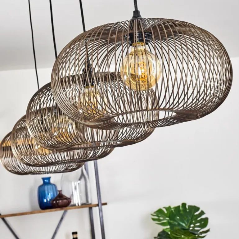 Suspension Agueda Noir, 4 lumières