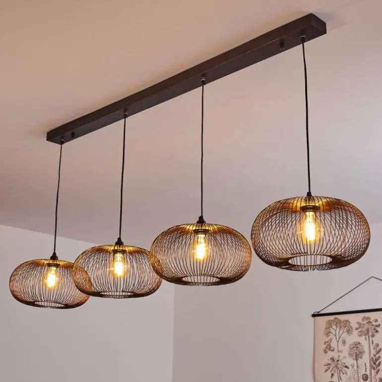 Suspension Agueda Noir, 4 lumières