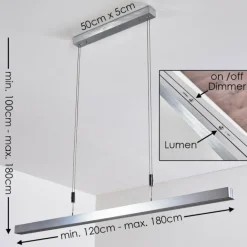 Suspension Airolo LED Chrome, Nickel mat, 3 lumières