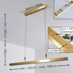 Suspension Airolo LED Laiton, 3 lumières