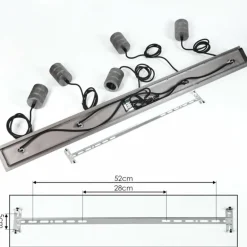 Suspension Ajaccio Argent Oxydé, 5 lumières