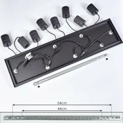 Suspension Ajaccio Noir, 8 lumières