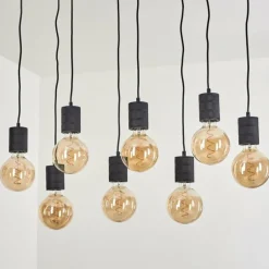 Suspension Ajaccio Noir, 8 lumières