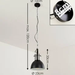 Suspension Alamosa Chrome, Noir, 1 lumière