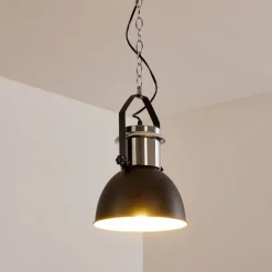 Suspension Alamosa Chrome, Noir, 1 lumière