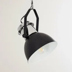 Suspension Alamosa Chrome, Noir, 1 lumière