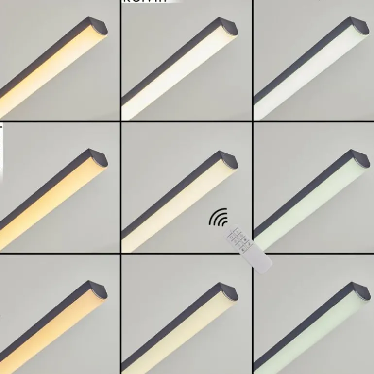 Suspension Alelua LED Gris, 1 lumière, Télécommandes