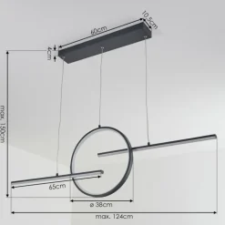 Suspension Alelua LED Gris, 1 lumière, Télécommandes