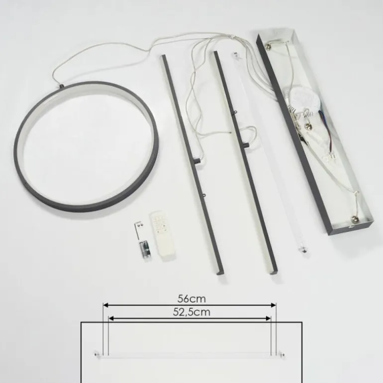 Suspension Alelua LED Gris, 1 lumière, Télécommandes