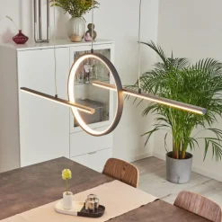 Suspension Alelua LED Gris, 1 lumière, Télécommandes