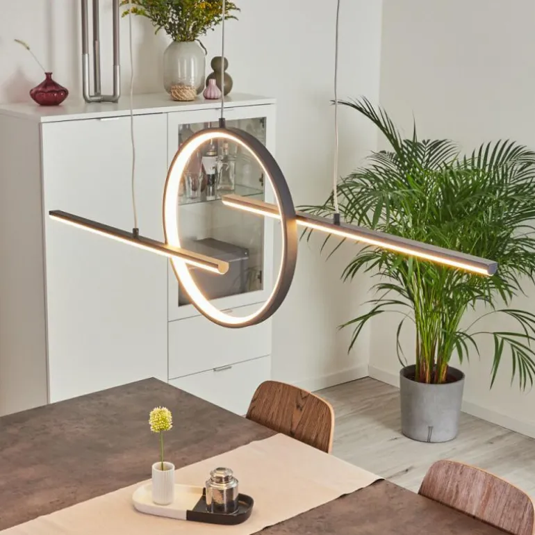 Suspension Alelua LED Gris, 1 lumière, Télécommandes