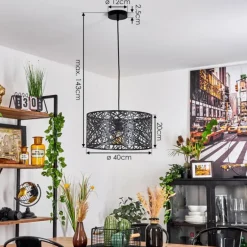 Suspension Altoplano Noir, 1 lumière