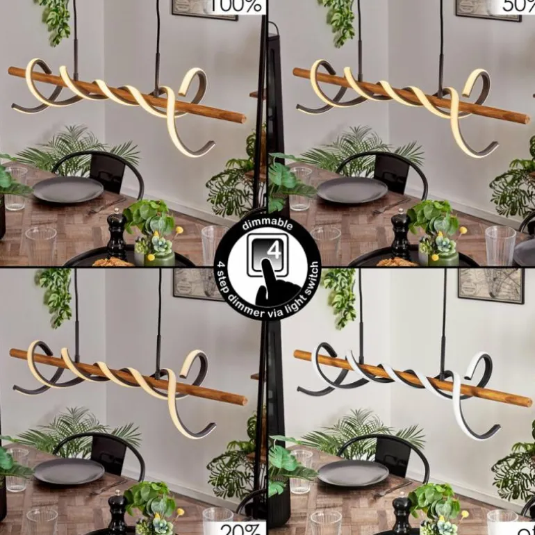 Suspension Alvarim LED Écru, Noir, 1 lumière