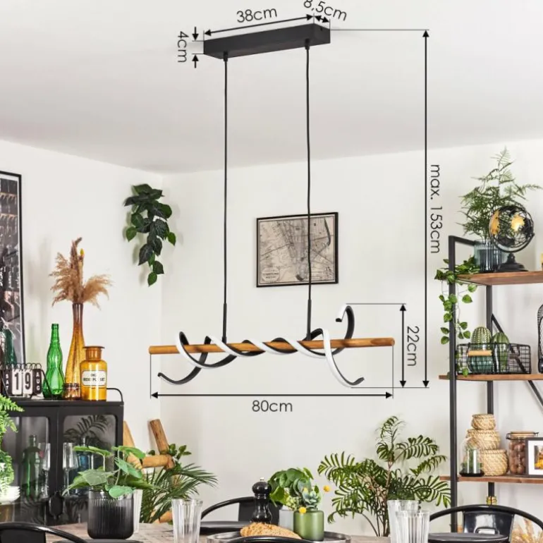 Suspension Alvarim LED Écru, Noir, 1 lumière