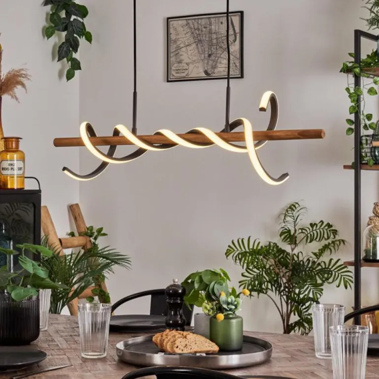 Suspension Alvarim LED Écru, Noir, 1 lumière