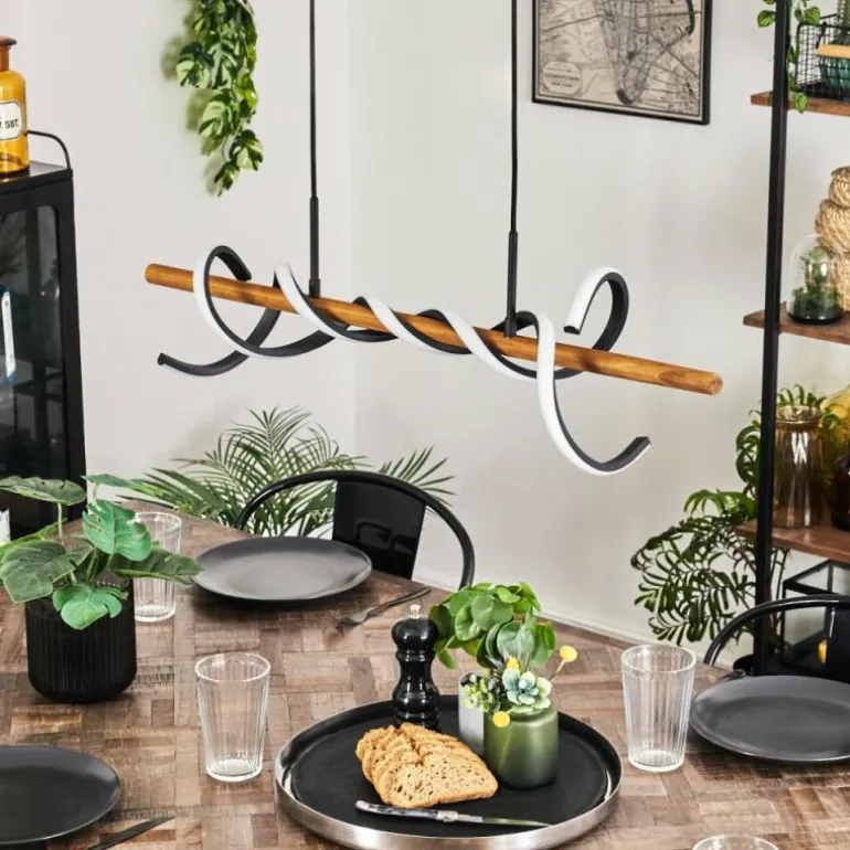 Suspension Alvarim LED Écru, Noir, 1 lumière