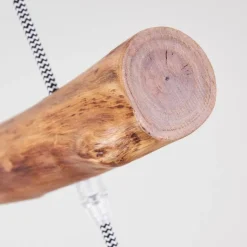 Suspension Ambri Bois clair, Nickel mat, 3 lumières