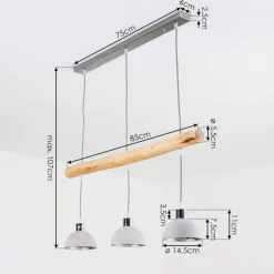 Suspension Ambri Nickel mat, 3 lumières