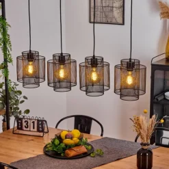 Suspension Amsoldingen Noir, 4 lumières